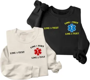 Embroidered EMT EMS Sweatshirt Custom Paramedic Shirt Emergency Medical Services Hoodie