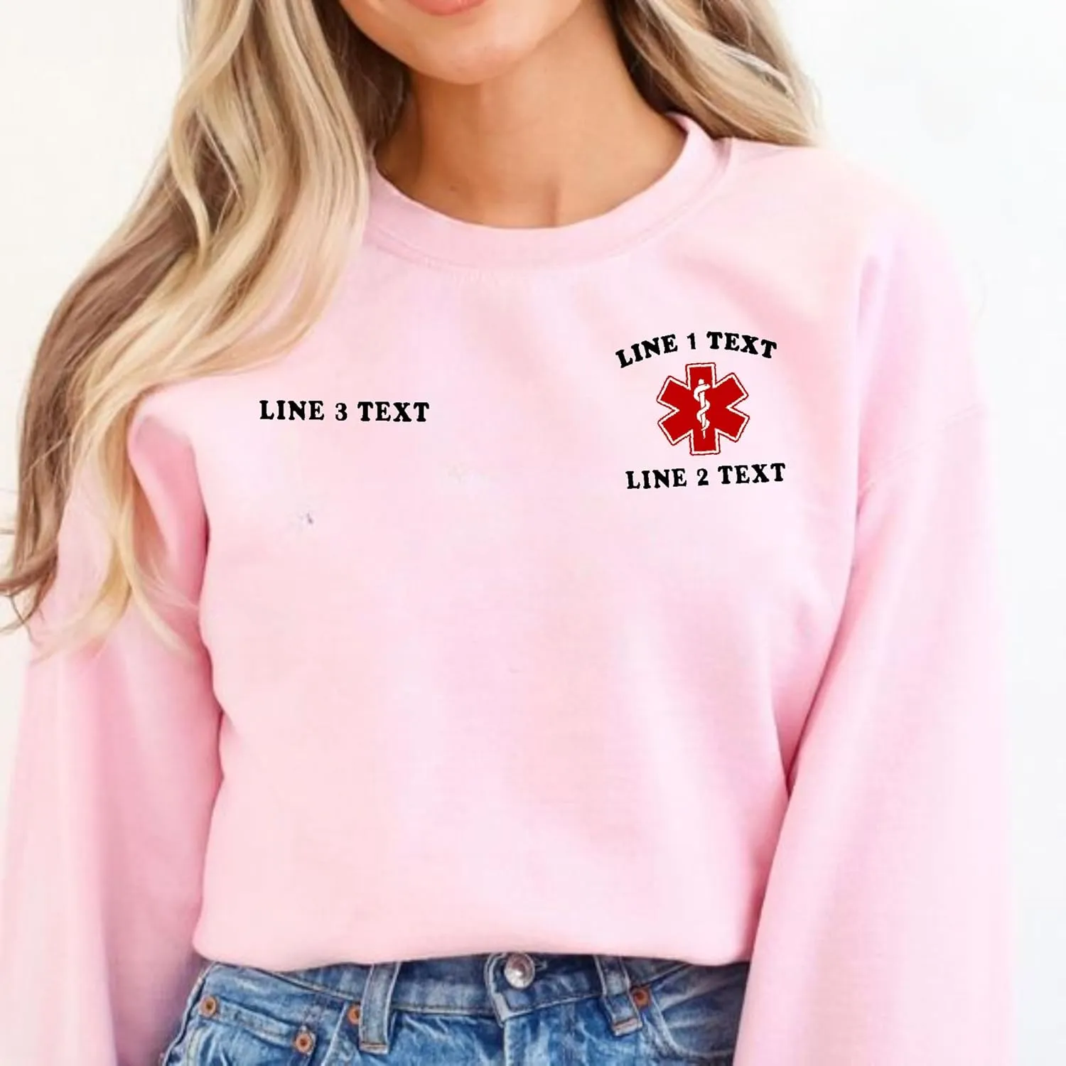 Embroidered EMT EMS Sweatshirt Custom Paramedic Shirt Emergency Medical Services Hoodie