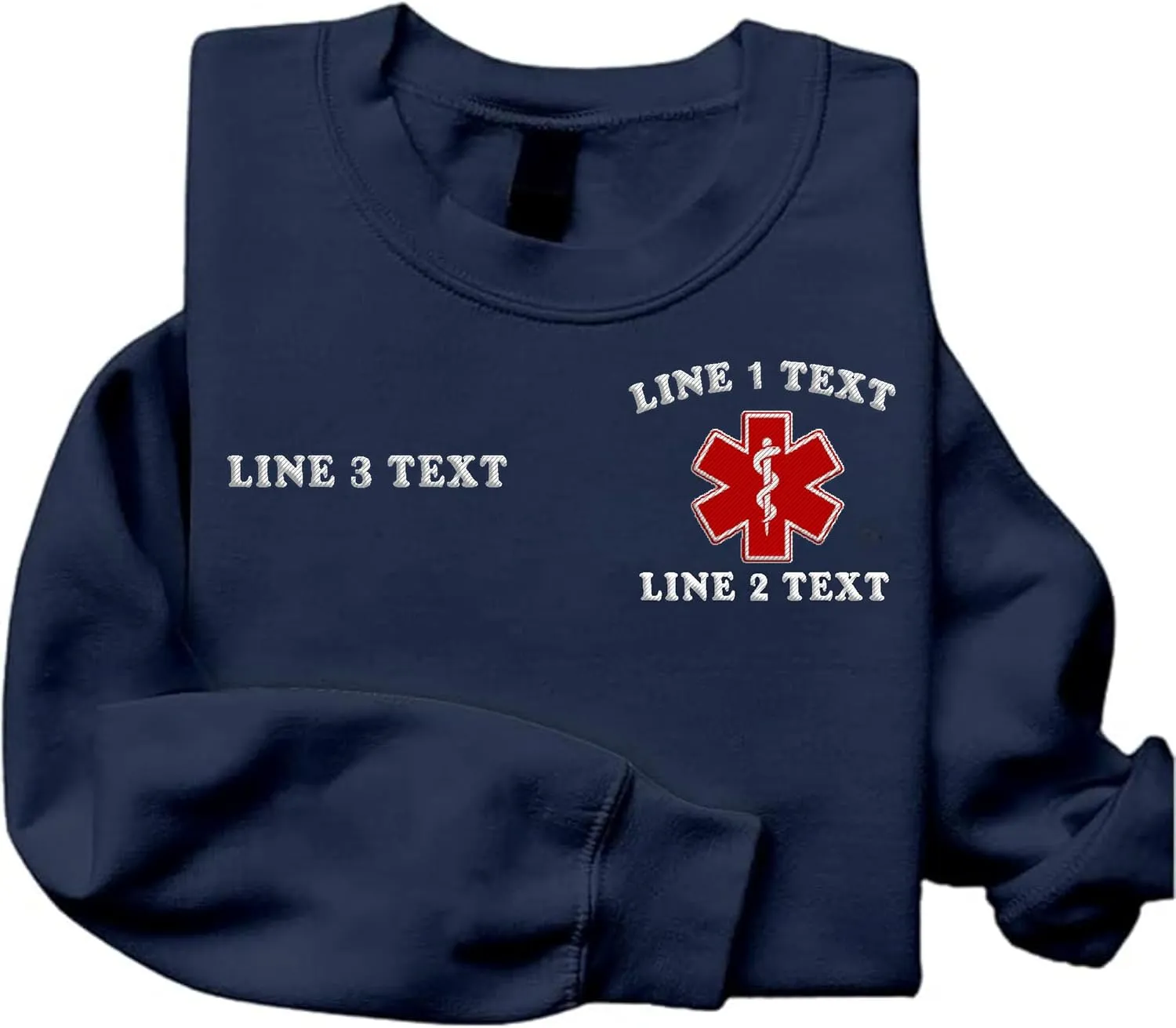 Embroidered EMT EMS Sweatshirt Custom Paramedic Shirt Emergency Medical Services Hoodie