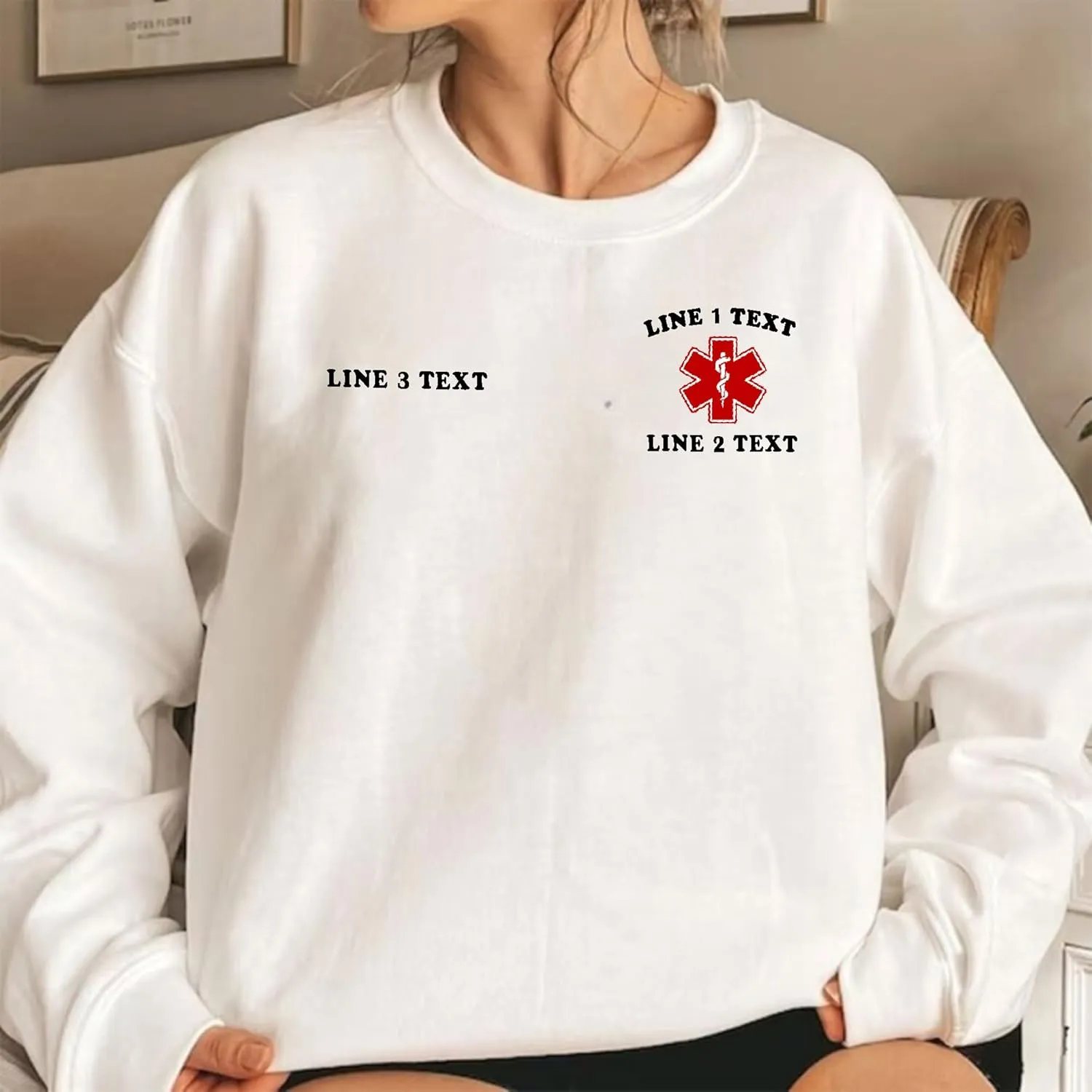 Embroidered EMT EMS Sweatshirt Custom Paramedic Shirt Emergency Medical Services Hoodie
