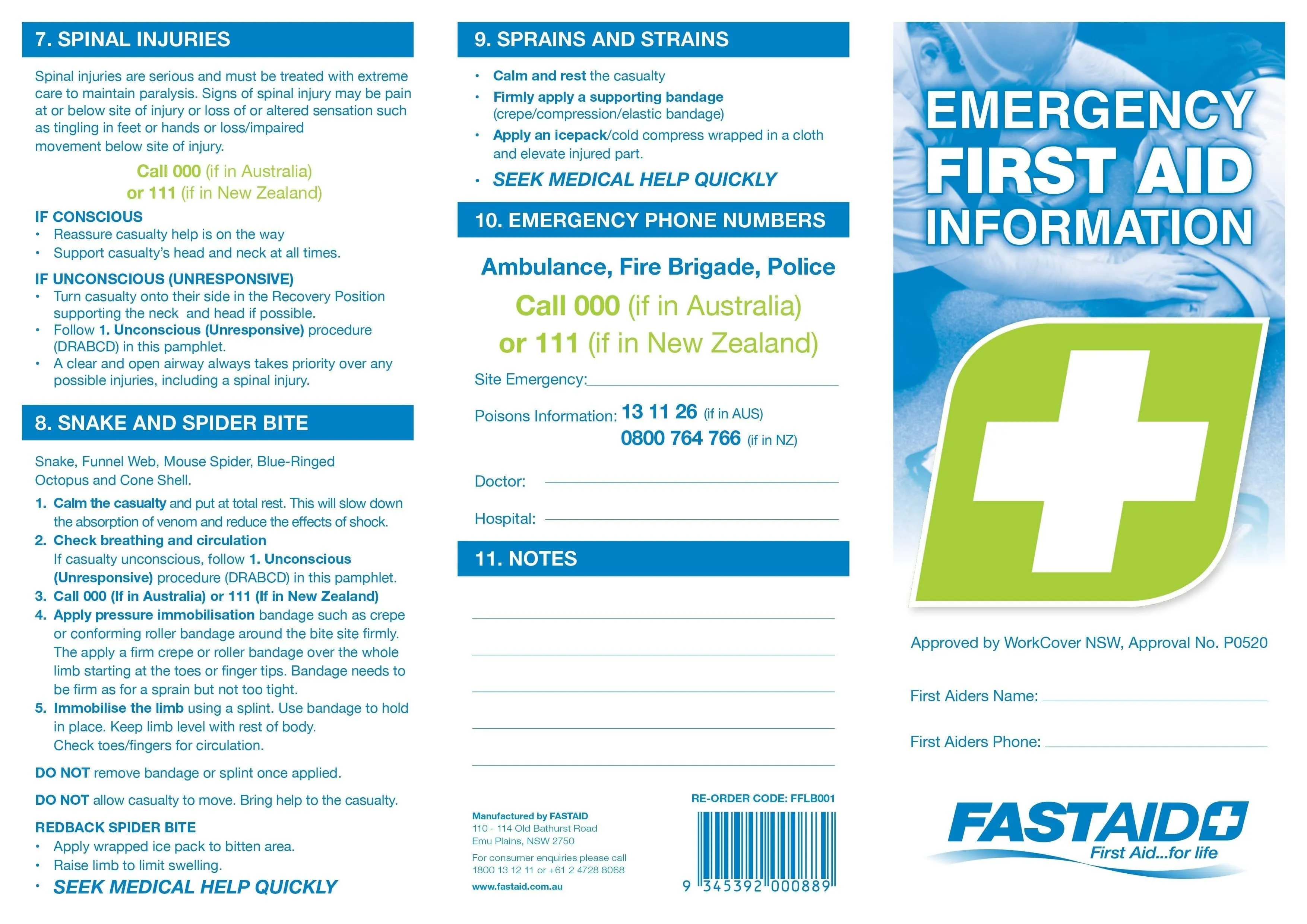 Emergency First Aid Information Booklet