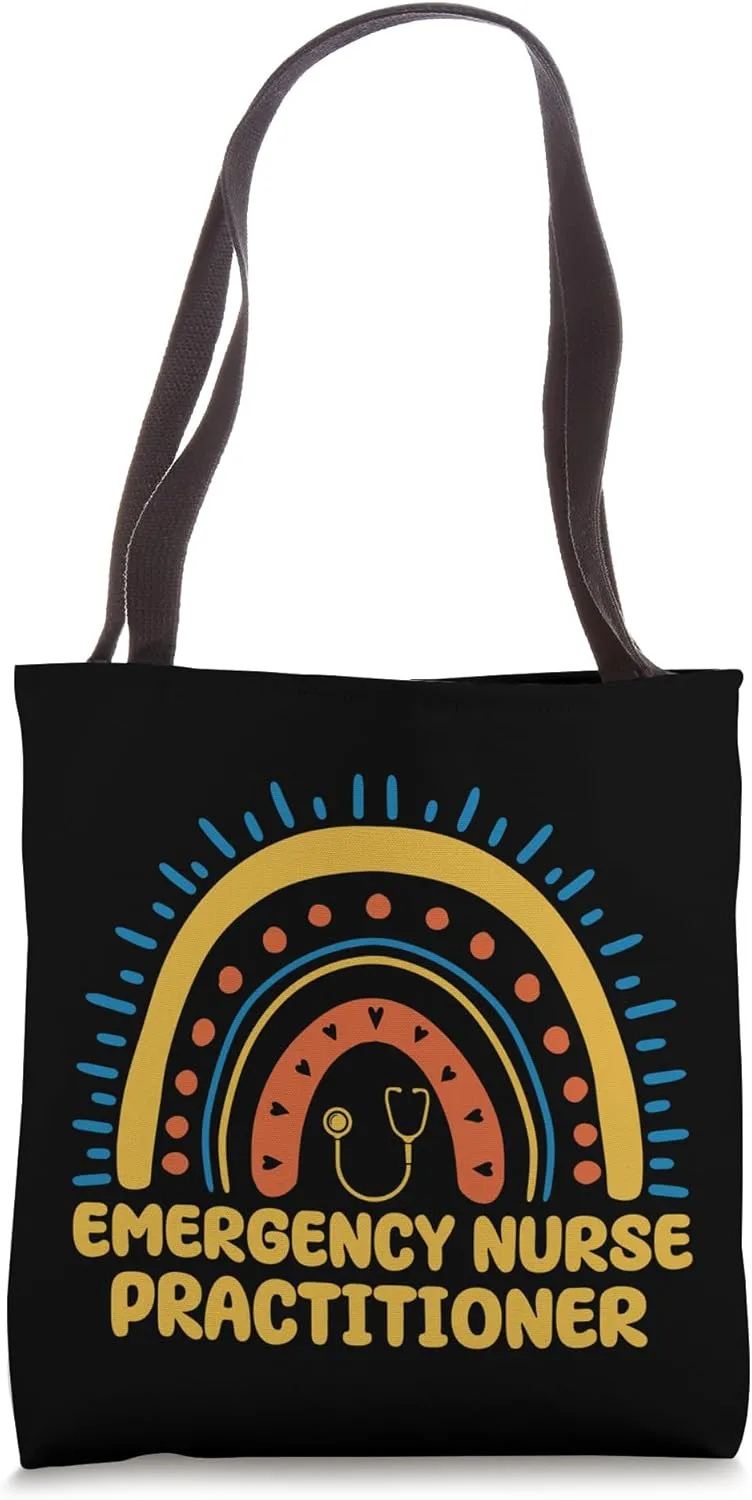 Emergency Nurse Practitioner Boho Rainbow Apparel Acute Care Tote Bag