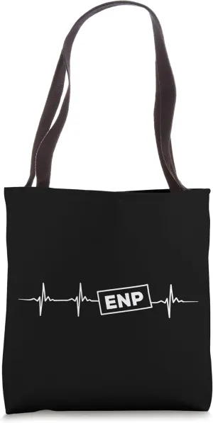 Emergency Nurse Practitioner ENP Heartbeat Design Acute Care Tote Bag
