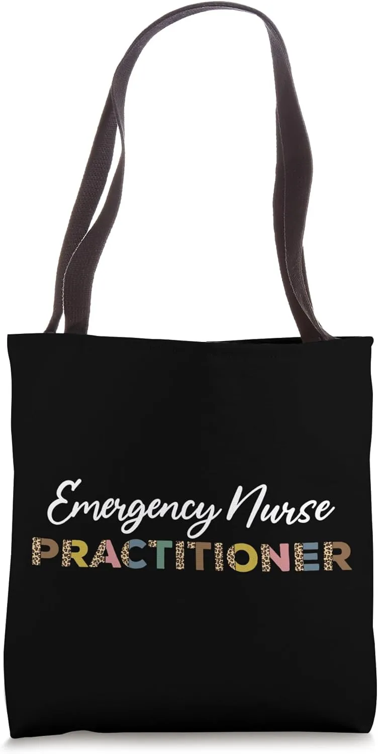 Emergency Nurse Practitioner Leopard Pattern ENP Acute Care Tote Bag