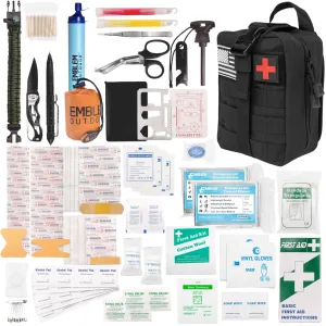 Emergency Survival Kit | 244 Pieces | MOLLE system tactical bag | First Aid
