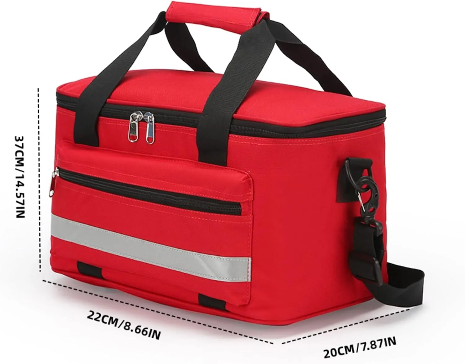 Empty First Aid Bag, Emergency Medical Bag with Reflective Strips, Portable Medicine Storage Bag for Travel, Camping, Car, Outdoor and Home. (Green)
