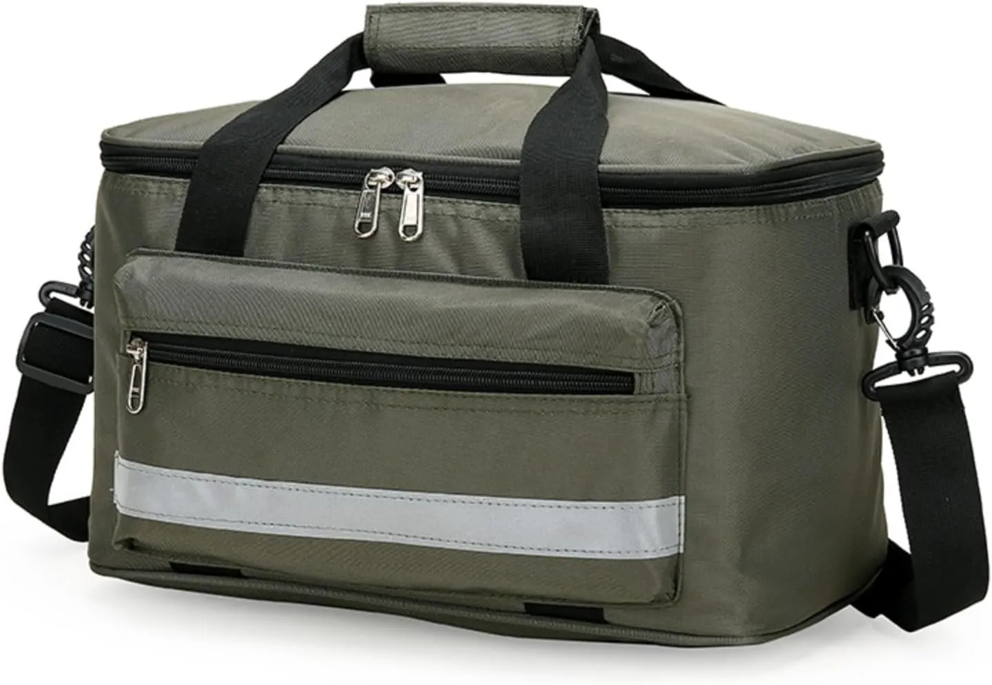 Empty First Aid Bag, Emergency Medical Bag with Reflective Strips, Portable Medicine Storage Bag for Travel, Camping, Car, Outdoor and Home. (Green)