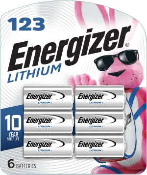 Energizer 123 Batteries, Lithium CR123A Battery, 6 Battery Count