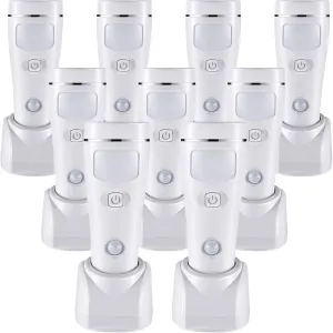 Enhon 9 Pack 4 in 1 Emergency Light Fixtures Plug into Wall, Emergency Light Fixtures for Power Failure Rechargeable LED Flashlight Perfect for Power Outages and Hurricanes(White)