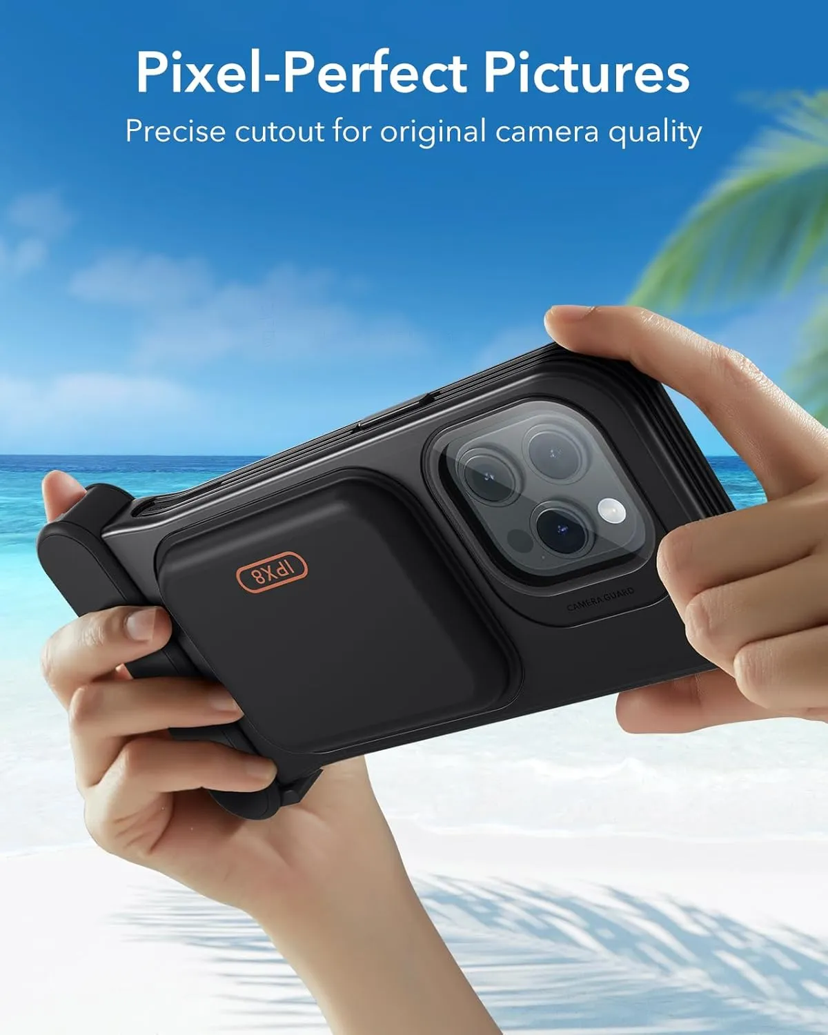 ESR Waterproof Phone Pouch for iPhone 15 Pro / 14 Pro / 13 Pro, Underwater Touch Sensitivity, IPX8 Floating Waterproof Cellphone Case with Lanyard, Dry Bag for Snorkeling, Black, 2 Pack