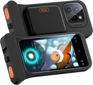 ESR Waterproof Phone Pouch for iPhone 15 Pro / 14 Pro / 13 Pro, Underwater Touch Sensitivity, IPX8 Floating Waterproof Cellphone Case with Lanyard, Dry Bag for Snorkeling, Black, 2 Pack