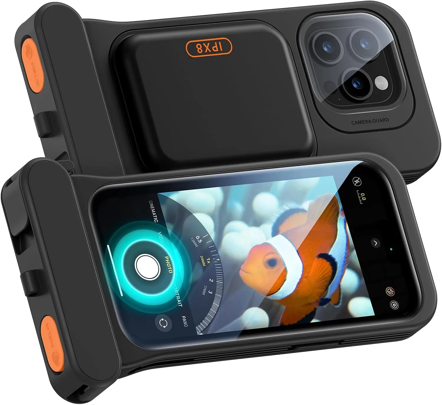 ESR Waterproof Phone Pouch for iPhone 15 Pro / 14 Pro / 13 Pro, Underwater Touch Sensitivity, IPX8 Floating Waterproof Cellphone Case with Lanyard, Dry Bag for Snorkeling, Black, 2 Pack