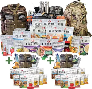 Family Comfort 72 Emergency Survival Kit/Backpack – 72 Hour for 2 People – Disaster Preparedness – Delicious ReadyWise Food, Gear, Lighting, First Aid, Tools & More - Sirius Survival