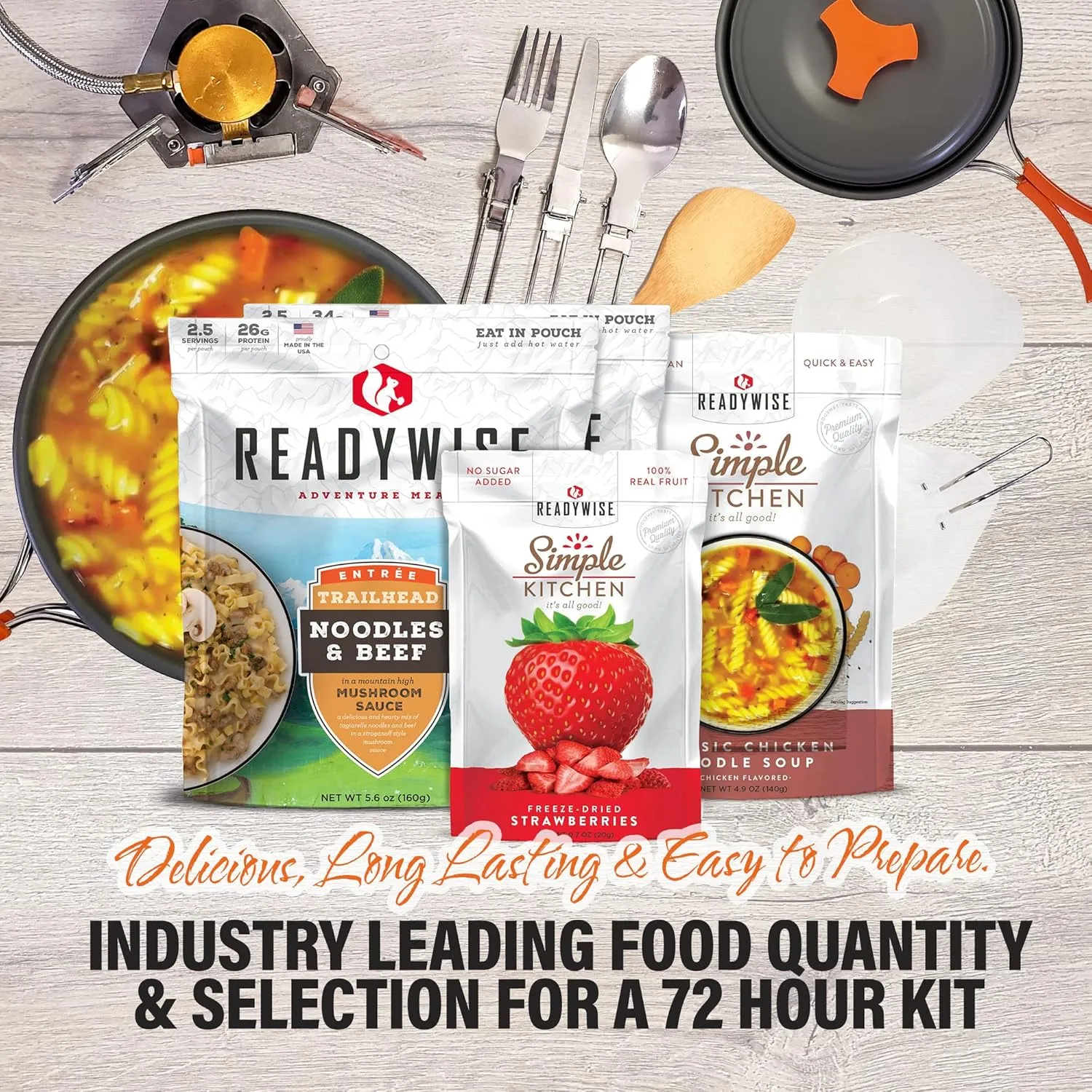 Family Comfort 72 Emergency Survival Kit/Backpack – 72 Hour for 2 People – Disaster Preparedness – Delicious ReadyWise Food, Gear, Lighting, First Aid, Tools & More - Sirius Survival
