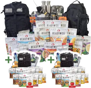 Family Comfort 72 Emergency Survival Kit/Backpack – 72 Hour for 2 People – Disaster Preparedness – Delicious ReadyWise Food, Gear, Lighting, First Aid, Tools & More - Sirius Survival