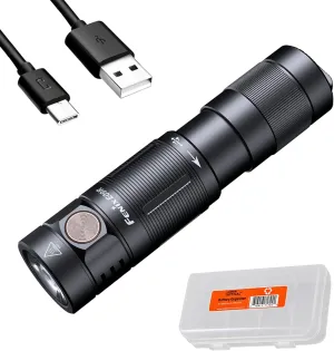 fenix E09R EDC Flashlight, 600 Lumen USB-C Rechargeable, with Organizer
