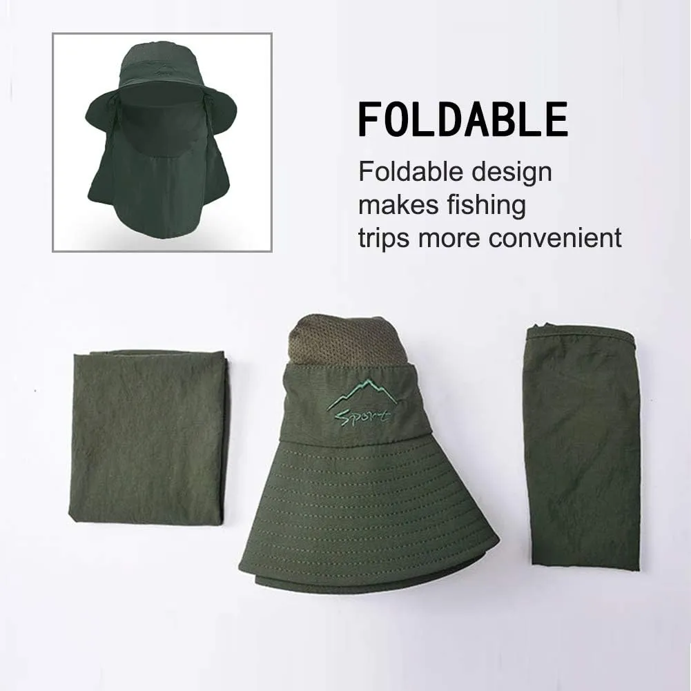 FEOYA Sun Hat Safari Cap with UPF 50  Sun Protection Wide Brim Hat for Hiking Camping Gardening Fishing
