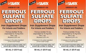 Ferrous Drops Iron Supplement Peppermint Flavor Generic for Enfamil Fer-in-Sol Iron Supplement Drops for Infants, Toddlers & Children Measuring Dropper Included 50 ml per Bottle Pack of 3