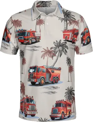 Firefighter Polo Golf Shirts for Men Women - Labor Day Mens Polo Shirts Short Sleeve Mens Polo Shirts Dry Fit Serie 63