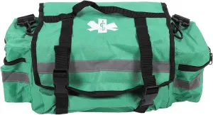 First Aid Bag Empty, Large Capacity First Aid Responder Ems Emergency Medical Trauma Bag with Adjustable Shoulder Strap Reflective Strip 600D PU Oxford Cloth Green