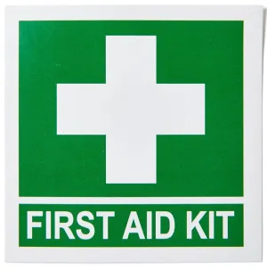 First Aid Kit Sticker with Cross 13cm x 13cm