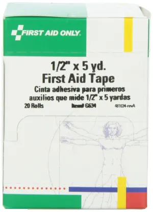 First Aid Only G634: 1/2" X5 Yd. First Aid Tape, 20/Box