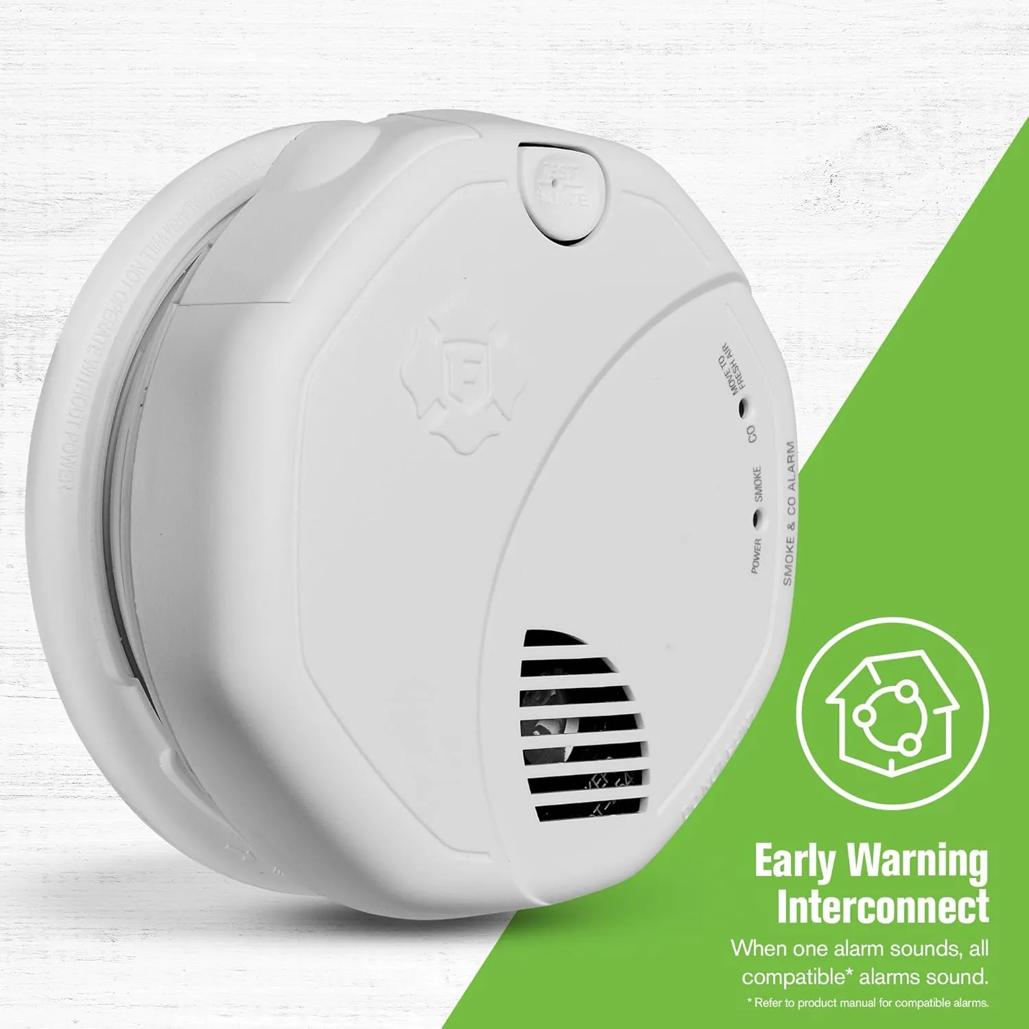 First Alert SMCO500V, Interconnect Battery-Operated Combination Smoke & Carbon Monoxide Alarm with Voice Alerts, 1-Pack