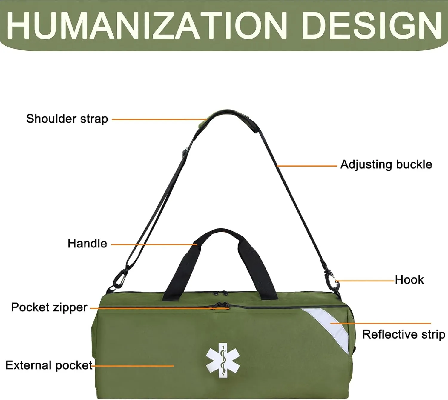 First sponder Trauma Bag First Aid Kit Shoulder Bag for Home Camping Hiking Adventu College