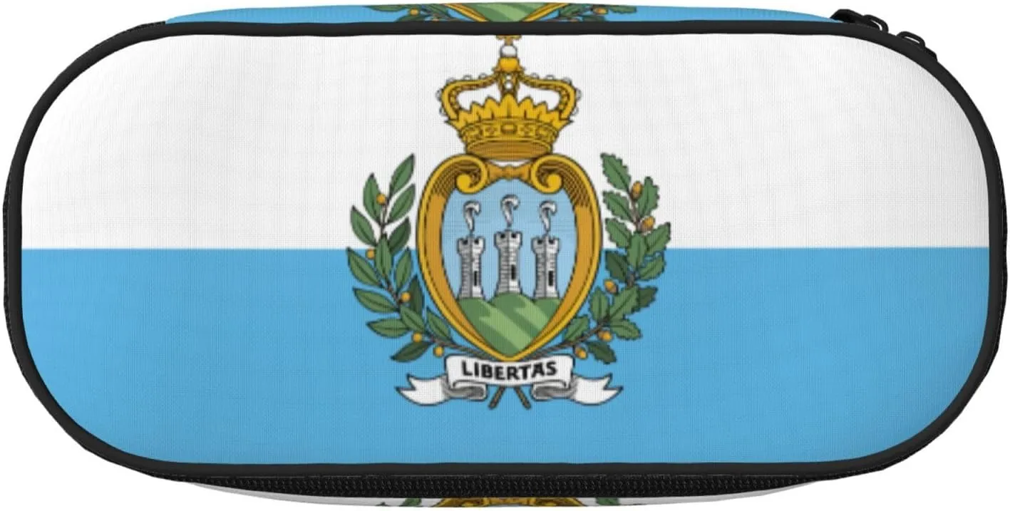 Flag of San Marino Print Simple rectangle Pen bag Storage case for Office supplies,cosmetics,toiletries
