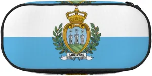 Flag of San Marino Print Simple rectangle Pen bag Storage case for Office supplies,cosmetics,toiletries