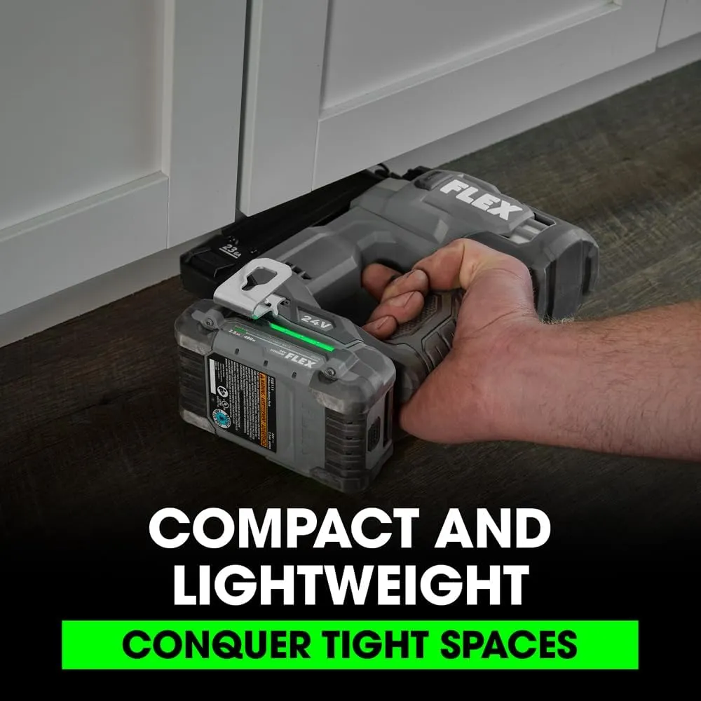 FLEX 24V Brushless 23Ga Pin Nailer Kit with 2.5Ah Lithium Battery and 160W Fast Charger - FS4341-1A