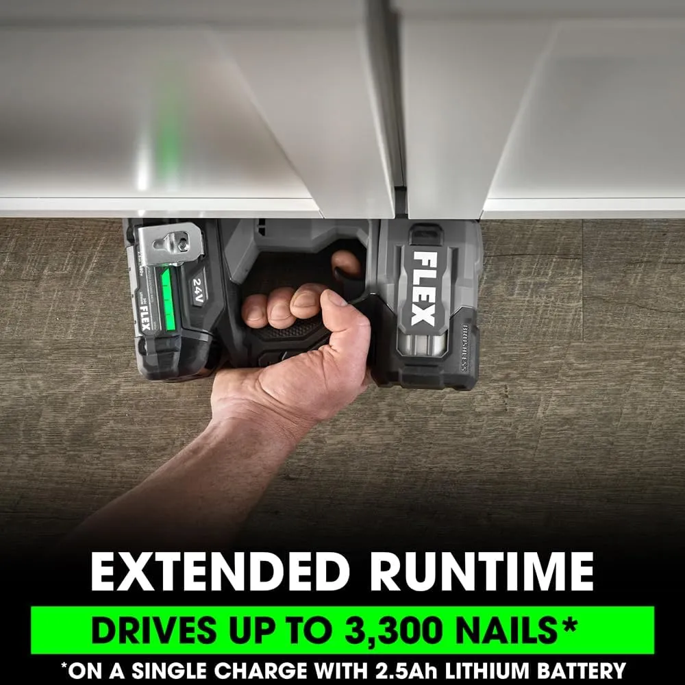 FLEX 24V Brushless 23Ga Pin Nailer Kit with 2.5Ah Lithium Battery and 160W Fast Charger - FS4341-1A