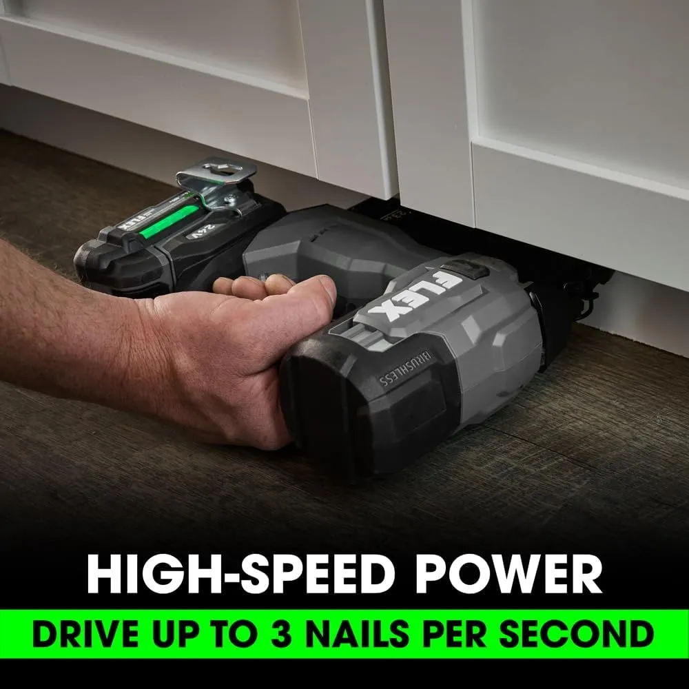 FLEX 24V Brushless 23Ga Pin Nailer Kit with 2.5Ah Lithium Battery and 160W Fast Charger - FS4341-1A