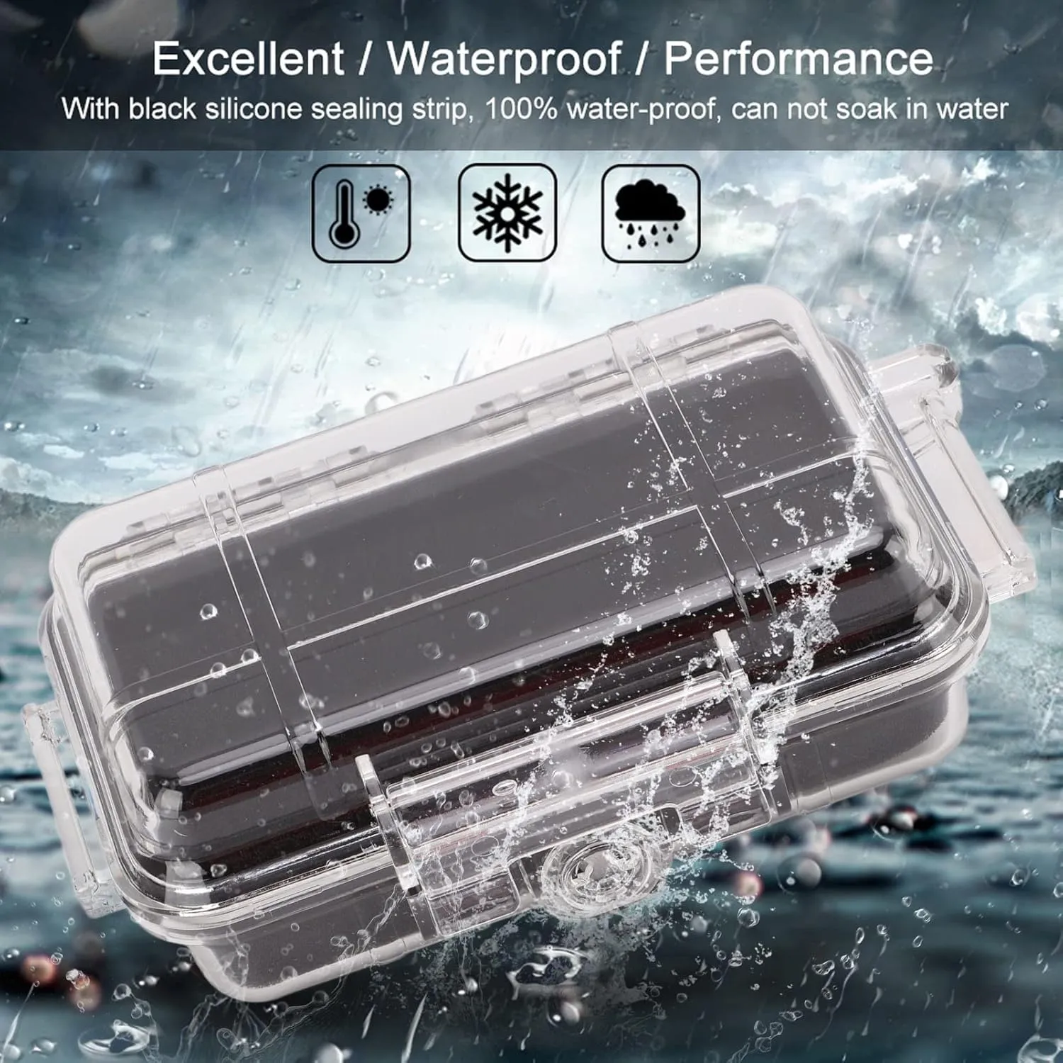 flexman Shockproof Container Box, Waterproof Airtight Transparent Storage Box with Shock Absorption Liner, Survivor Dry Case for Camping, Hunting, Hiking