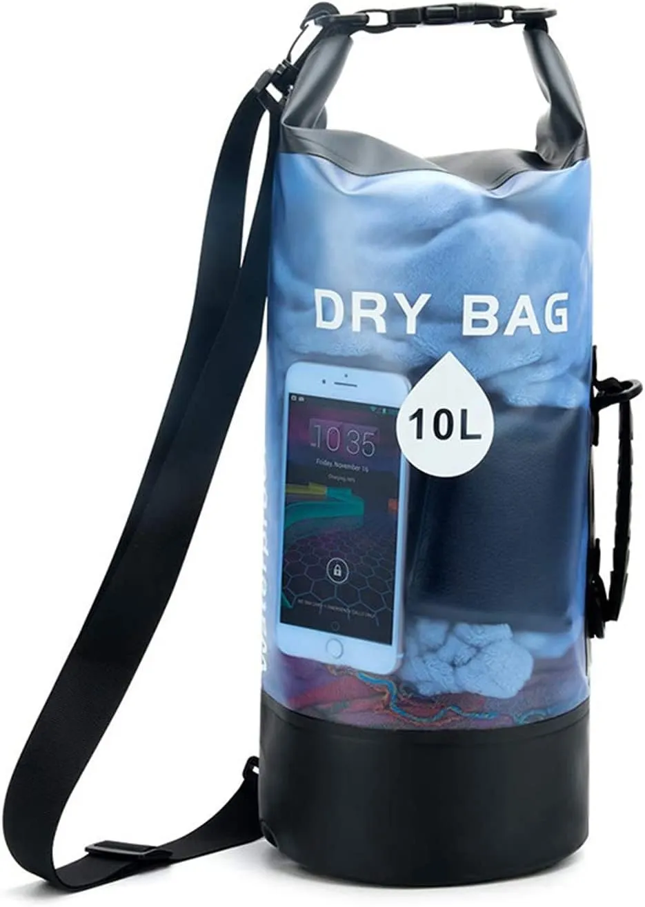 Floating Waterproof Dry Bag 5L/10L/15L/20L/30L/40L, Roll Top Sack Keeps Gear Dry for Kayaking, Rafting, Boating, Swimming, Camping, Hiking, Beach, Fishing (10L,Blue)