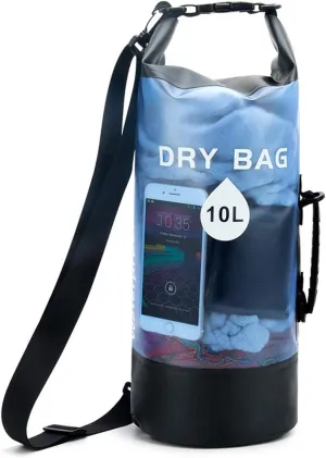 Floating Waterproof Dry Bag 5L/10L/15L/20L/30L/40L, Roll Top Sack Keeps Gear Dry for Kayaking, Rafting, Boating, Swimming, Camping, Hiking, Beach, Fishing (10L,Blue)