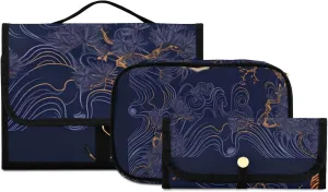 Foldable Hanging Travel Toiletry Organizer Set 3-Piece with Cosmetic Bag & Brush Holder - Tiger (5)