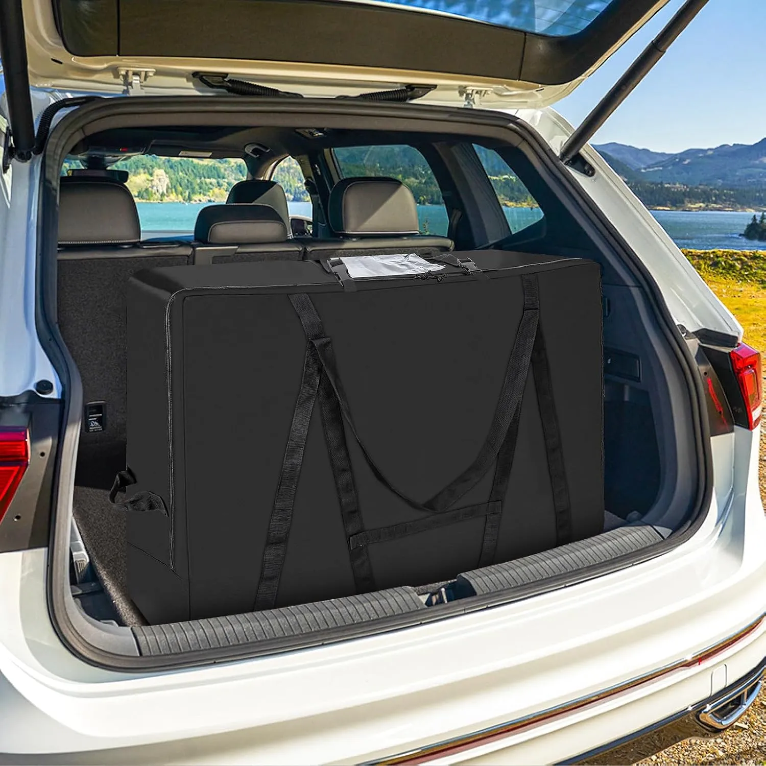 Folding Mattress Storage Bag,Trifold Memory Foam Mattress Carry Case,Portable Heavy Duty Mattress Moving Bag for Tri-Fold Guest Bed Mattress Fits 4" Single Mattress