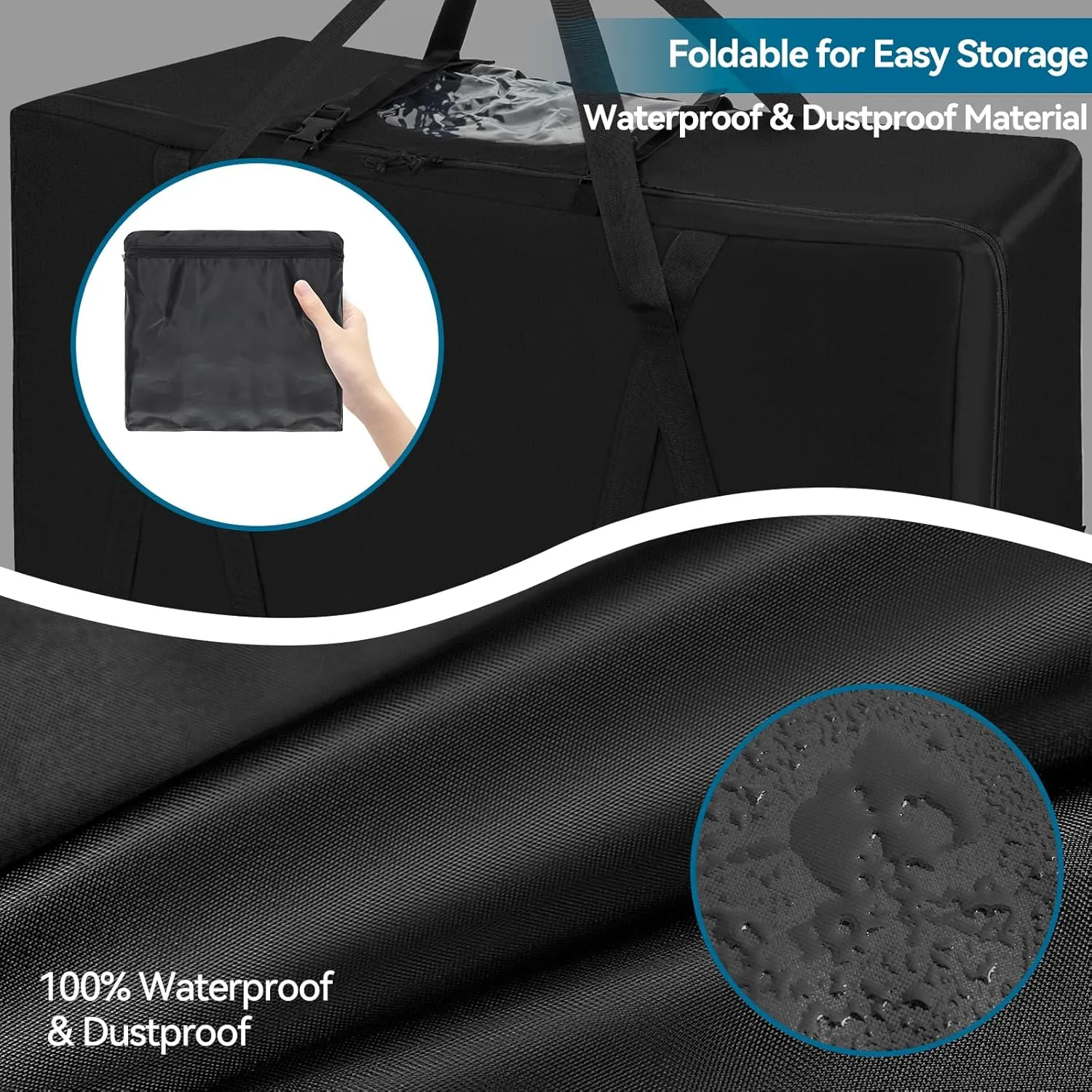 Folding Mattress Storage Bag,Trifold Memory Foam Mattress Carry Case,Portable Heavy Duty Mattress Moving Bag for Tri-Fold Guest Bed Mattress Fits 4" Single Mattress
