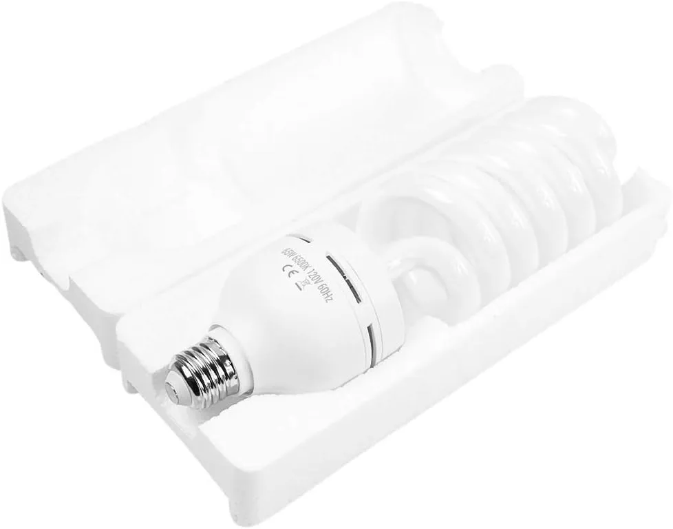 Foto&Tech Photography Daylight Bulb 65W 6500K 120V White Spiral Fluorescent Light Bulb Studio Light for Photography and Daylight Video Lighting (4)
