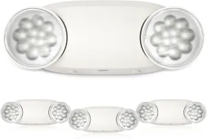 FREELICHT 4 Pack Emergency Lights for Business, with Battery Backup,Hard Wired, UL 924 Certified,AC 120/277V,Two Head Adjustable LED Emergency Lighting