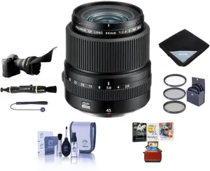 Fujifilm GF 45mm f/2.8 R WR Lens, Bundle with ProOptic 62mm Filter Kit, Lens Cap Tether, Cleaning Kit, Flex Lens Shade, Lens Wrap, LensPen Cleaner, Mac Software Kit