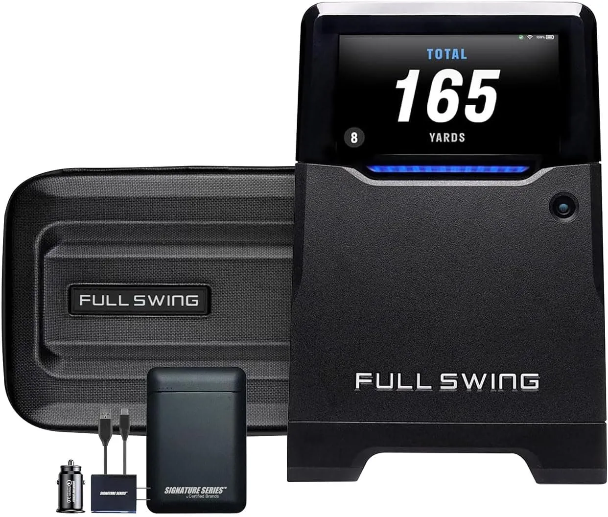 Full Swing KIT Golf Launch Monitor and Simulator | 16 Data Points Powered by 5D Ai Machine Learning Radar with Course GPS Overview for Real Time Ball Flight and Signature Series Power Package