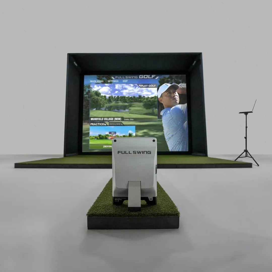 Full Swing KIT Golf Launch Monitor and Simulator | 16 Data Points Powered by 5D Ai Machine Learning Radar with Course GPS Overview for Real Time Ball Flight and Signature Series Power Package