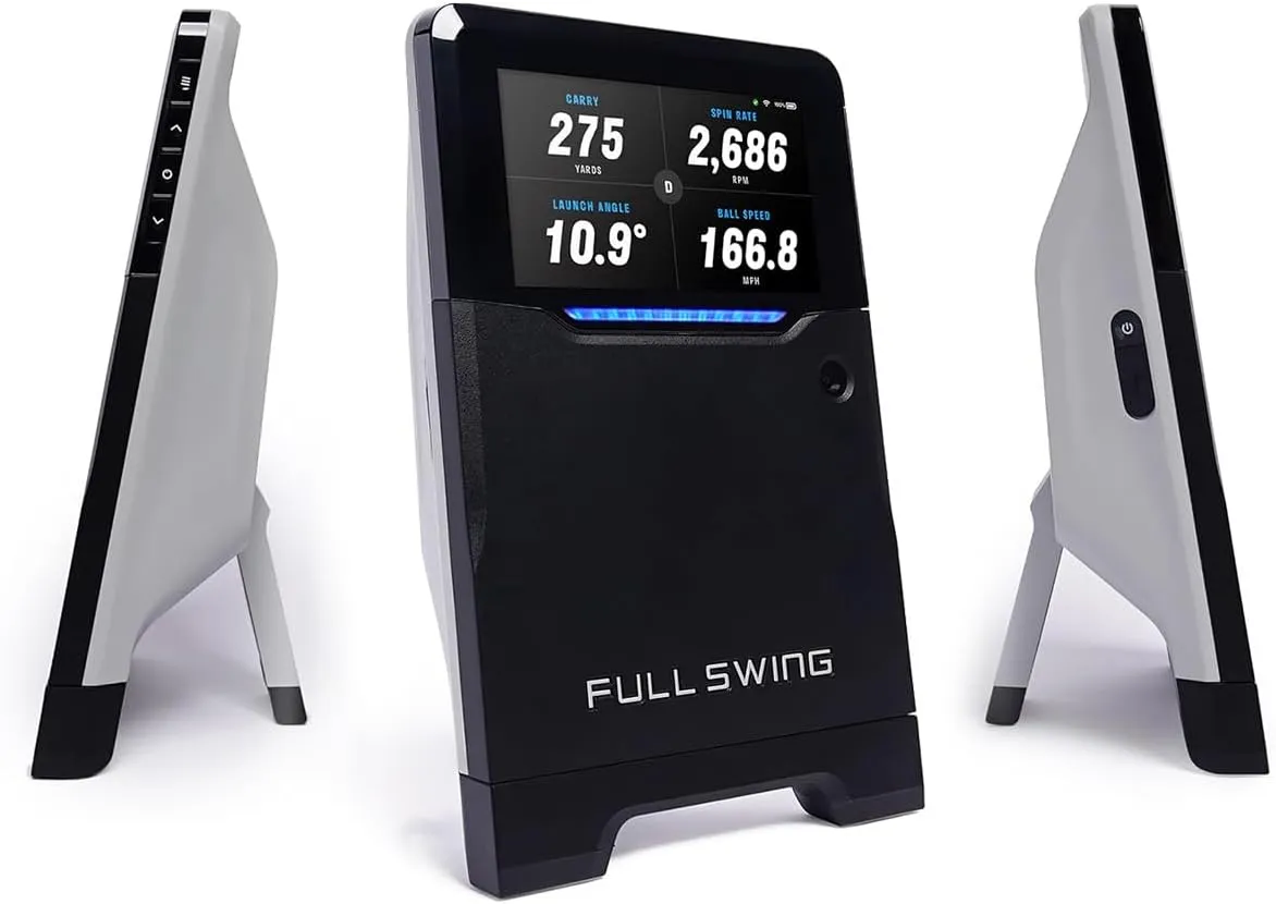 Full Swing KIT Golf Launch Monitor and Simulator | 16 Data Points Powered by 5D Ai Machine Learning Radar with Course GPS Overview for Real Time Ball Flight and Signature Series Power Package
