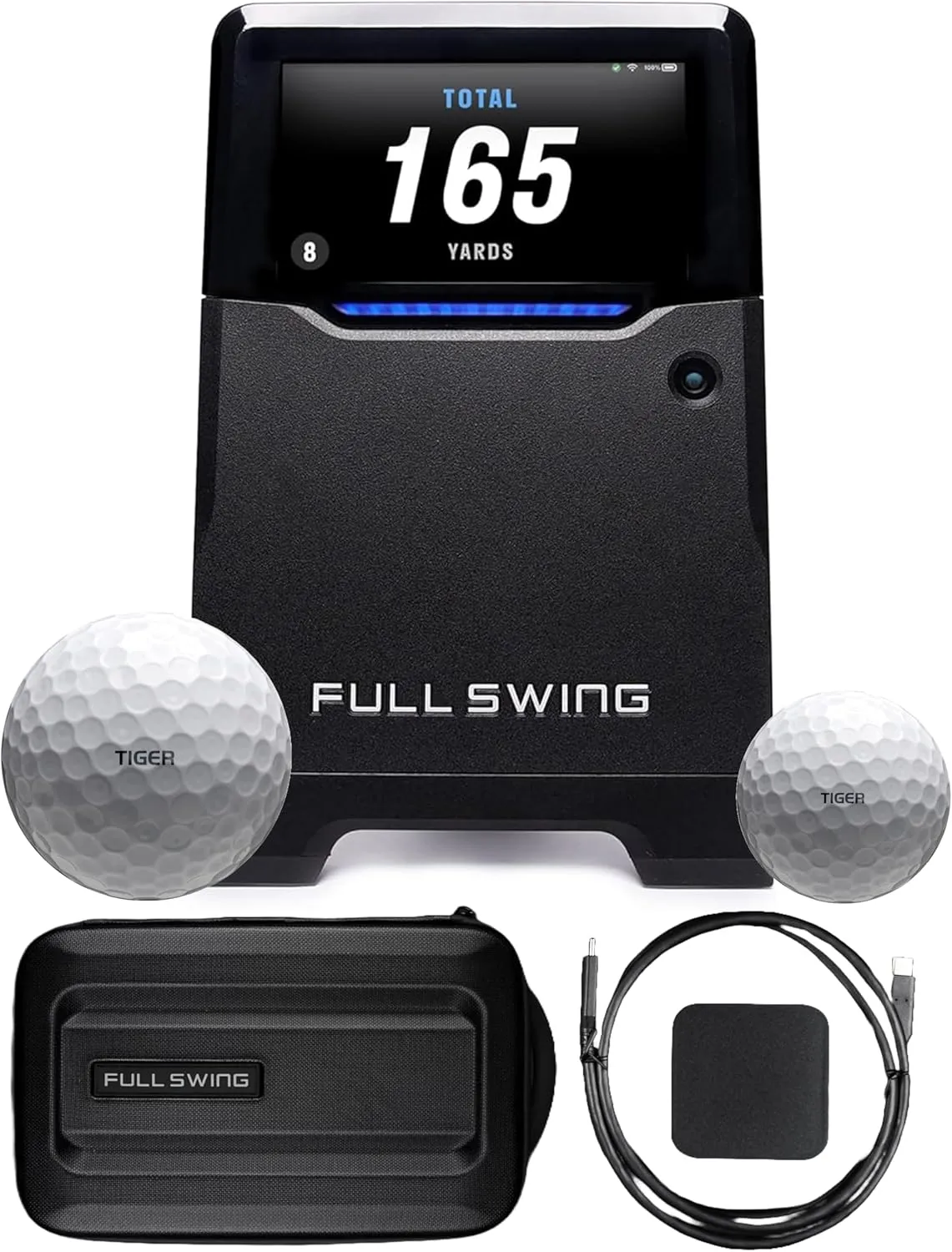 Full Swing Kit Golf Portable Launch Monitor Bundle - High-Resolution Video Replay, 16 Points of Radar, Outdoor & Indoor Use with Tiger Woods Premium Golf Balls