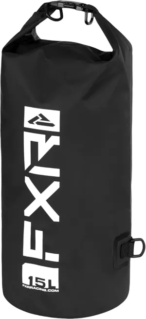 FXR Dry Bag Waterproof Roll-Up Closure D-Ring Off-Road Gear Black/White - 2 Litre