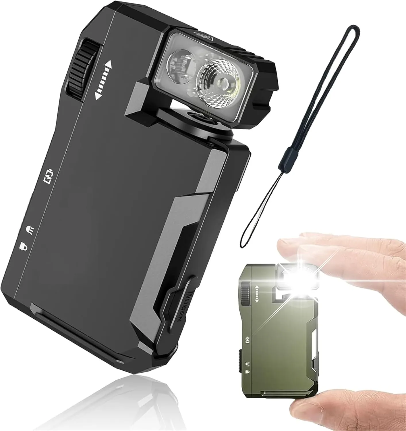 G5 Flashlight - G5 Rechargeable EDC Flashlight, G5 Pocket-Sized LED Light 400 Lumens, 180° Rotation Dual Light IP68 Waterproof Magnetic Mini Flashlight for Outdoor, Emergency & Daily Carry (Black)