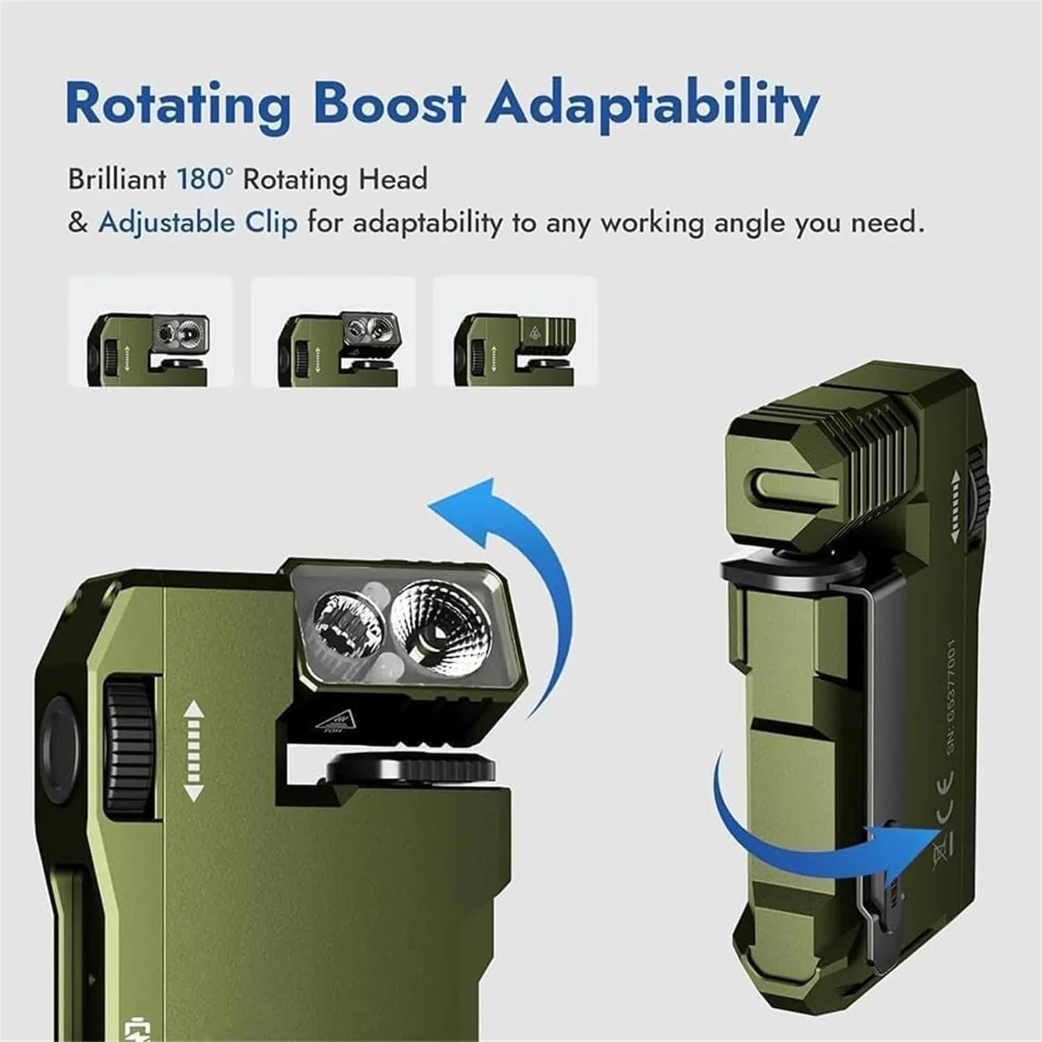 G5 Flashlight - G5 Rechargeable EDC Flashlight, G5 Pocket-Sized LED Light 400 Lumens, 180° Rotation Dual Light IP68 Waterproof Magnetic Mini Flashlight for Outdoor, Emergency & Daily Carry (Black)