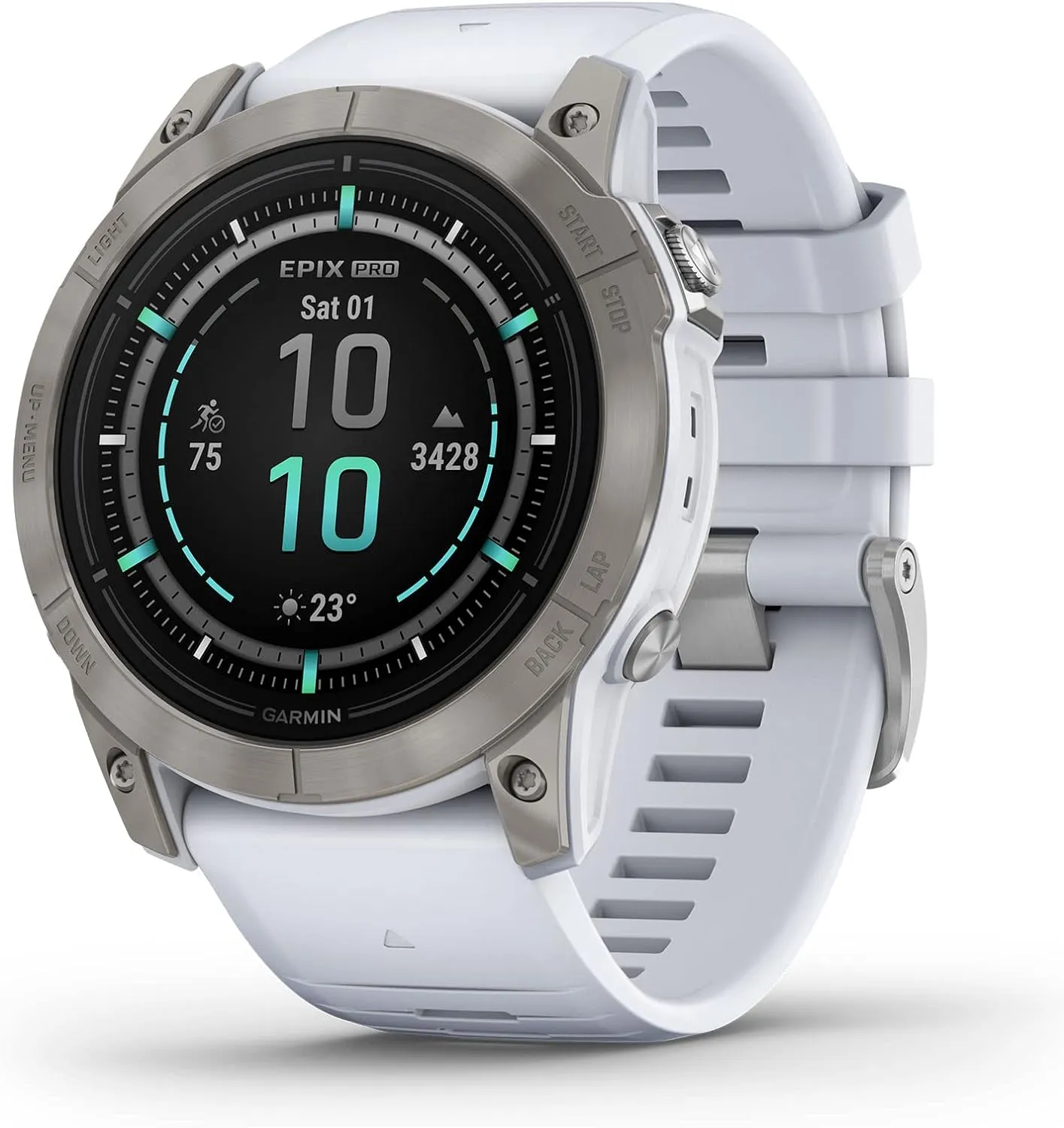 Garmin epix Gen 2 Pro Sapphire Edition, 51mm, Titanium/Whitestone | AMOLED Display, High Performance Smartwatch, Advanced Training Technology, Built-in Flashlight with Signature Power Bundle